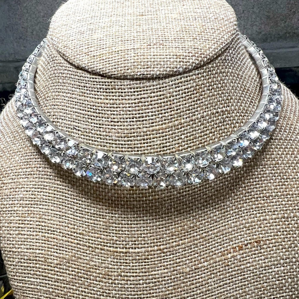 Vintage Single, Double and Triple Rows Rhinestone Choker Collection